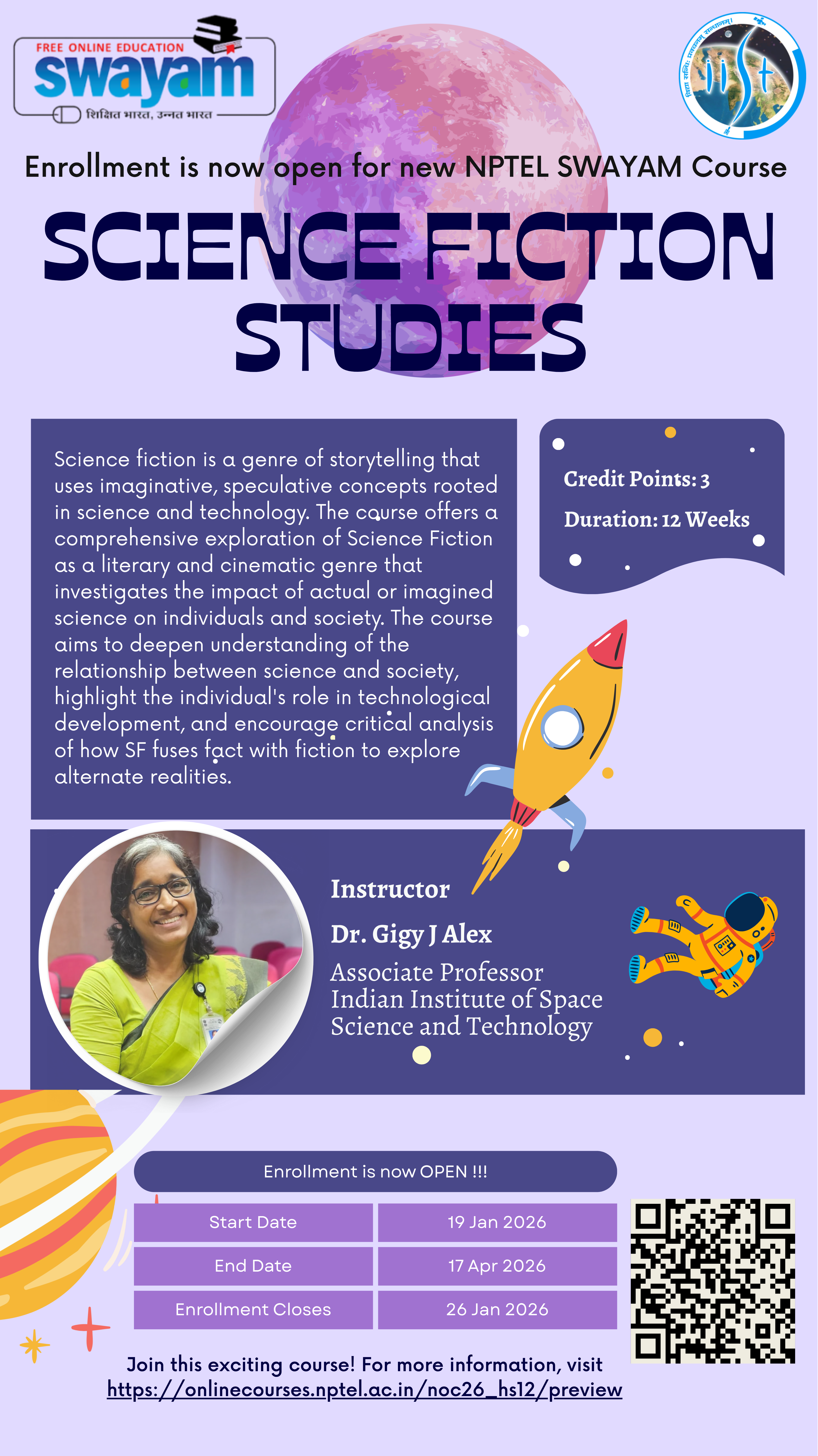 Swayam Course on Science Fiction Studies