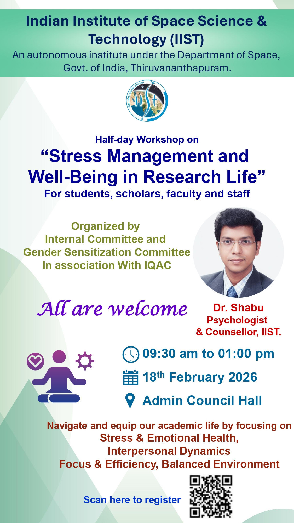 Stress management and well-being in research life