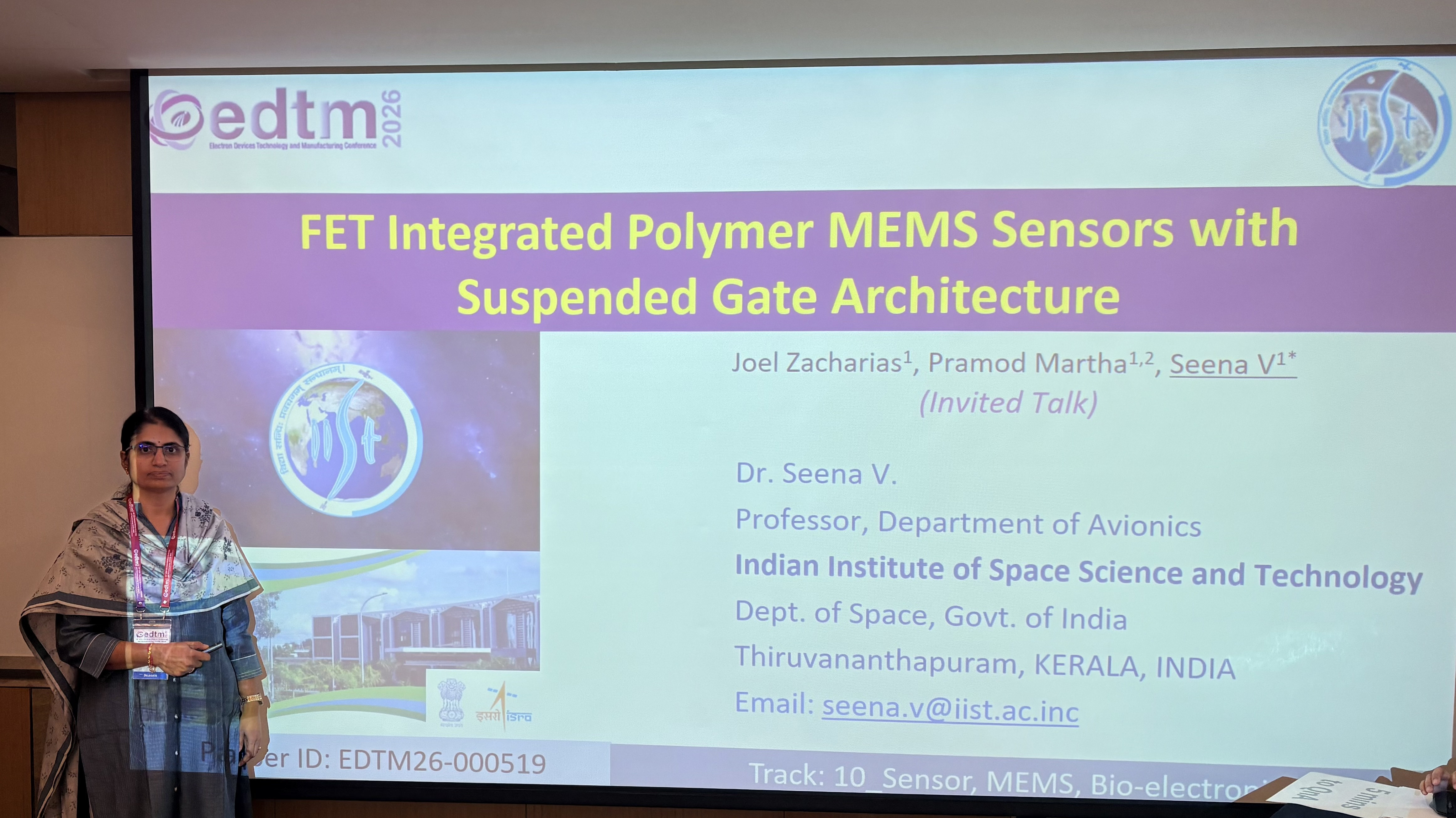 Invited talk at 10th IEEE International conference IEEE EDTM 2026, Penang Malaysia