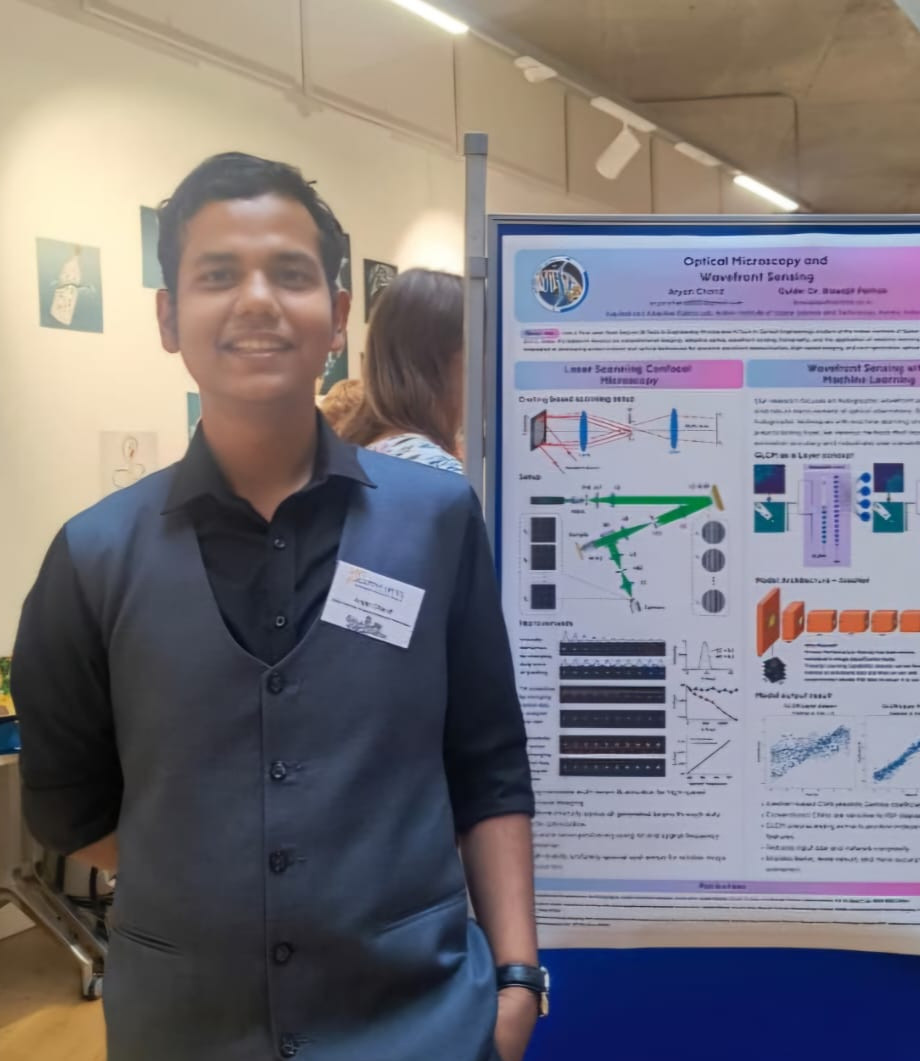 Dual Degree Optical Eng. Student, Mr. Aryan Chand Awarded Full Scholarship to Attend and Present his Research at the European Summer School on Adaptive Optics, held at Durham, UK.
