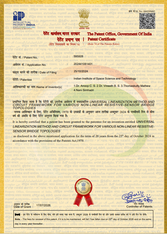IIST Granted 26th Patent