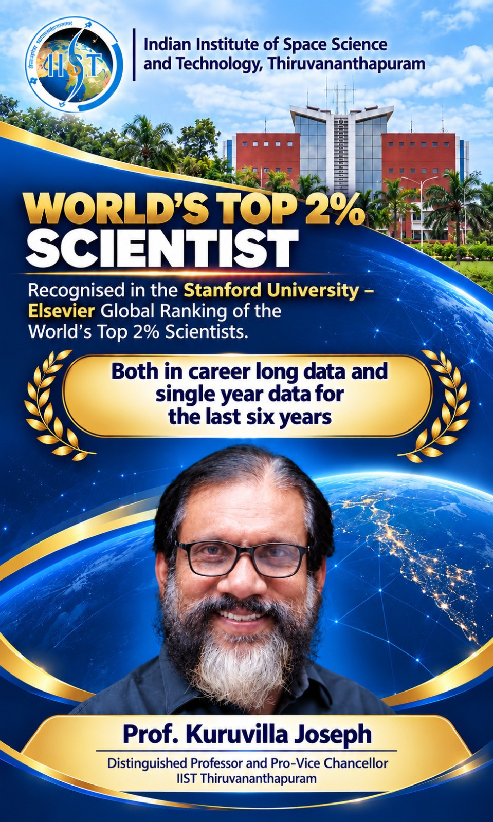 Congratulations to Prof. Kuruvilla Joseph