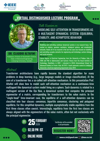 IEEE Control Systems Society SBC Presents Virtual Distinguished Lecture Program