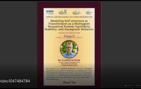 IEEE Control Systems Society SBC Presents  Virtual Distinguished Lecture Program