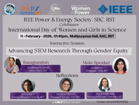 IEEE Power and Energy Society, SBC, IIST celebrates International Day of Women and Girls in Science