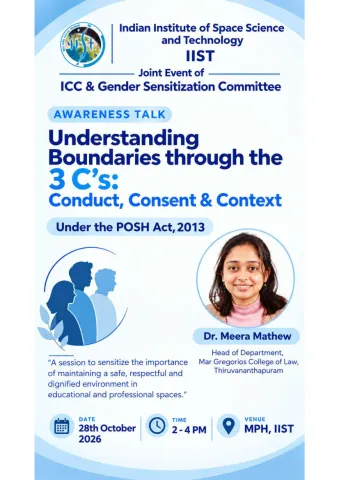 The invited talk “Understanding Boundaries through the 3 C’s-Conduct, Consent & Context under the POSH Act, 2013”