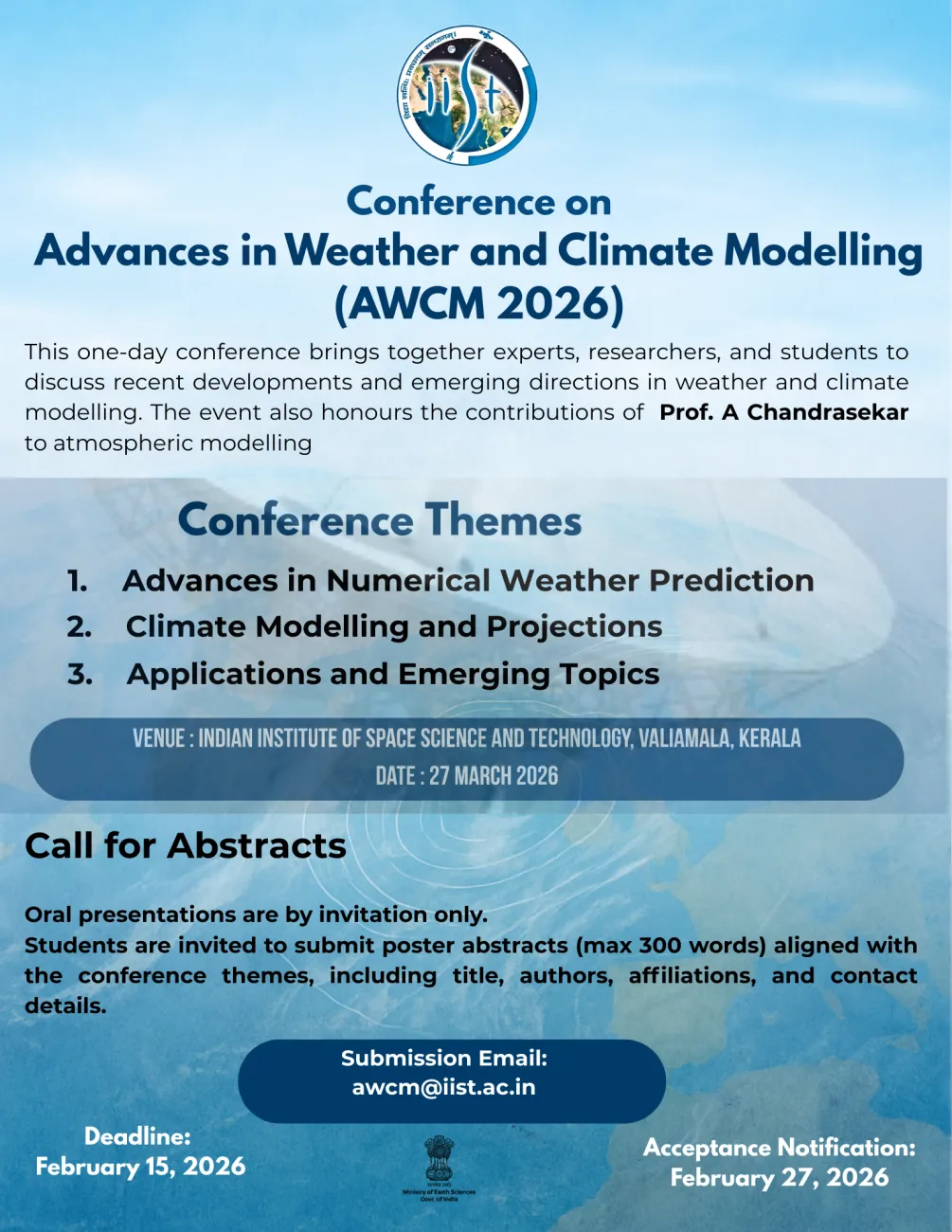 Advances in Weather and Climate Modelling (AWCM-2026)